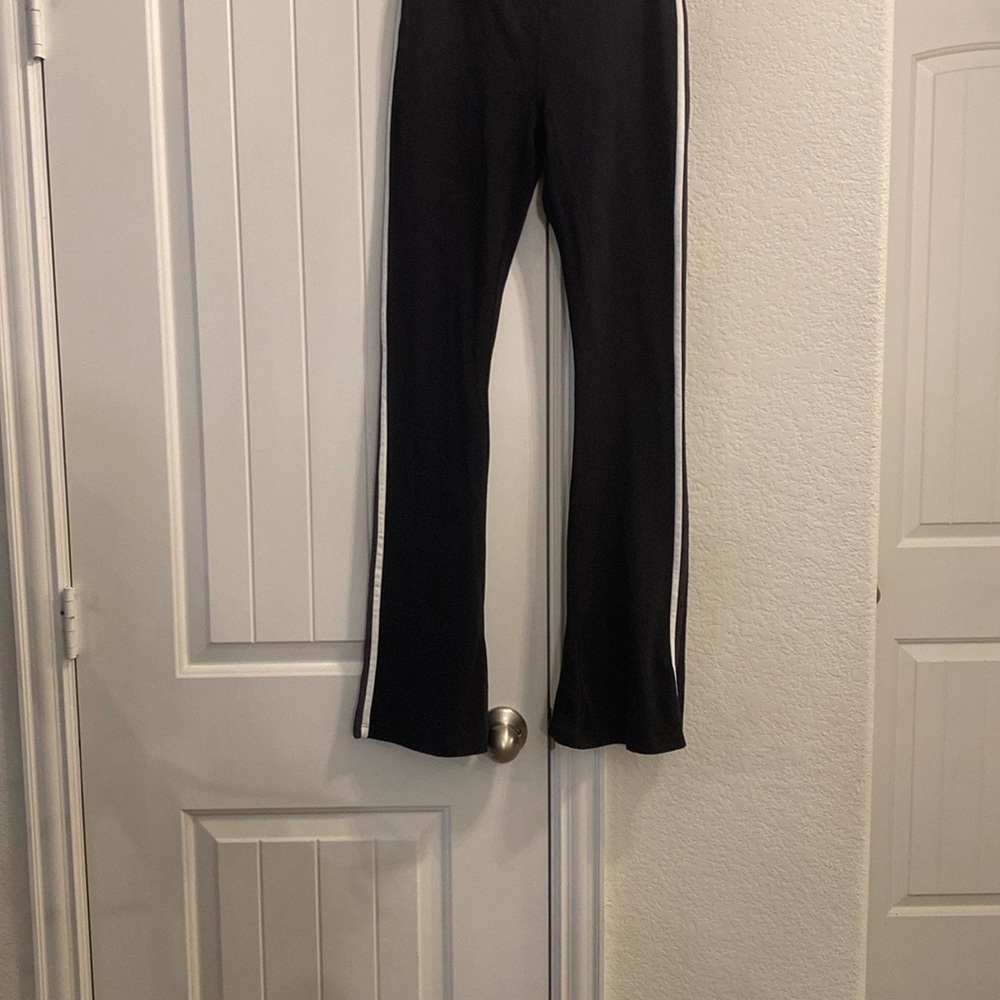 Splits59 Black Leggings with White Side Stripe Trim